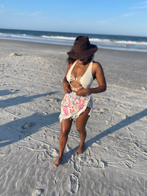 Riviera Maya Fringe Wrap Skirt
