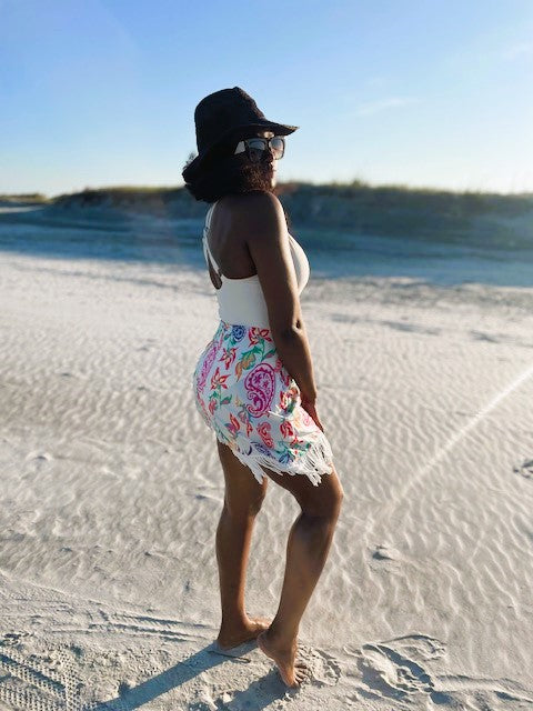 Riviera Maya Fringe Wrap Skirt