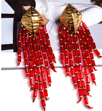 Mardi Gras Beaded Earrings