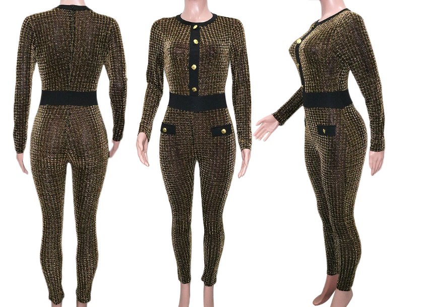 Sparkle Houndstooth Jumpsuit