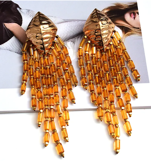 Mardi Gras Beaded Earrings