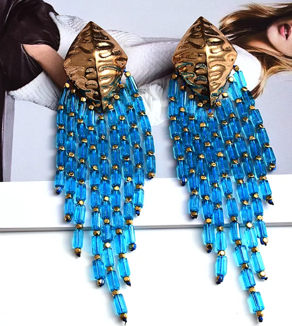 Mardi Gras Beaded Earrings