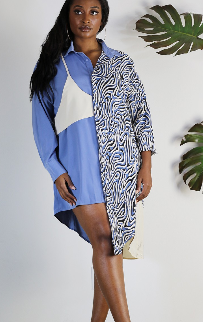 Blue My Mind Shirt Dress