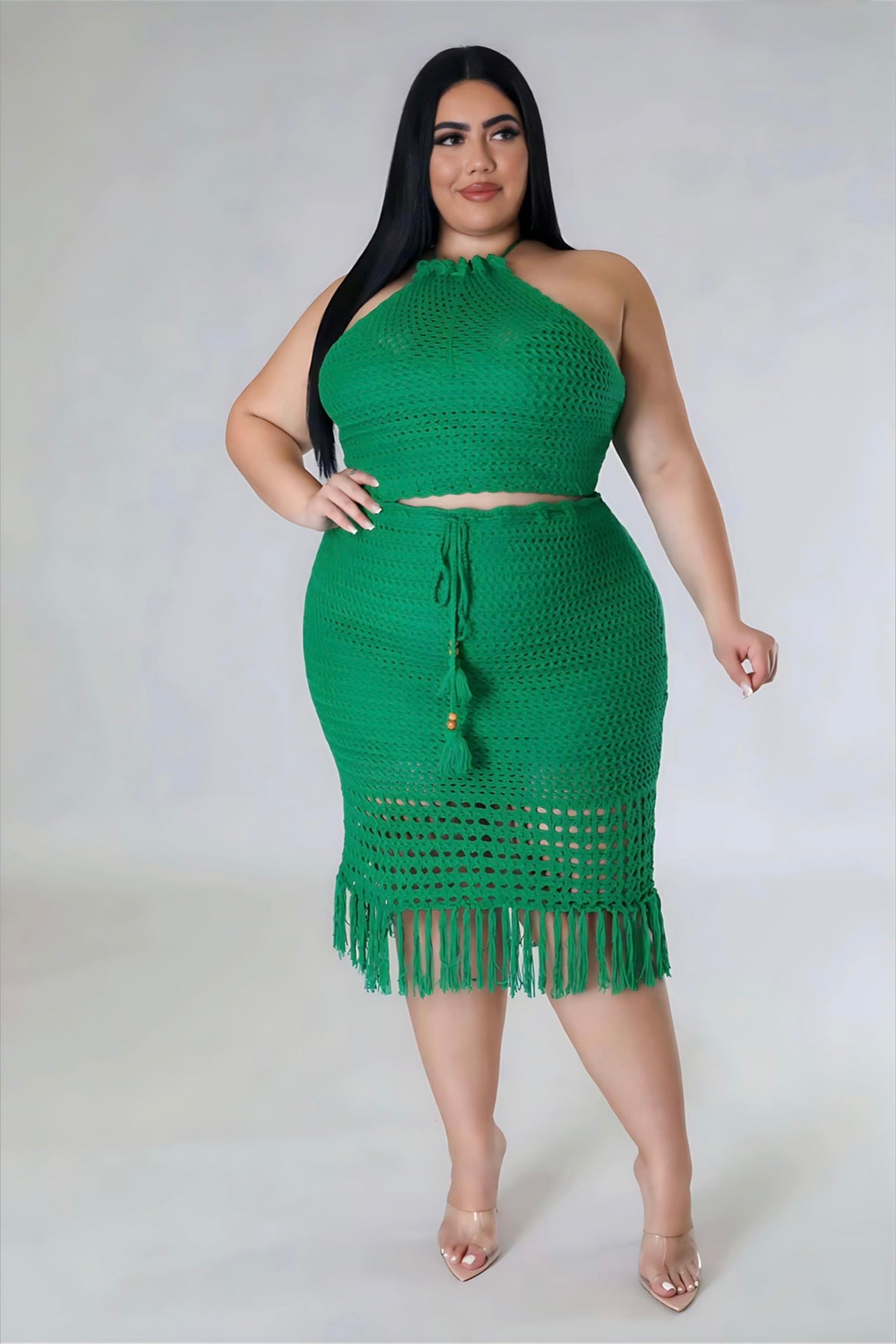 Green Goddess Crochet Skirt Set 🌿