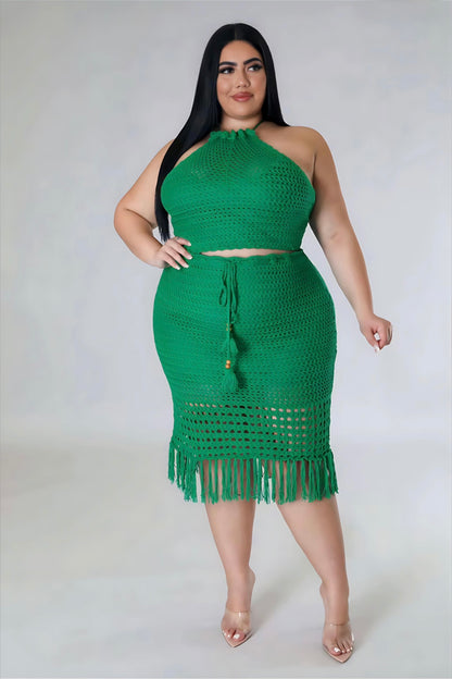 Green Goddess Crochet Skirt Set 🌿