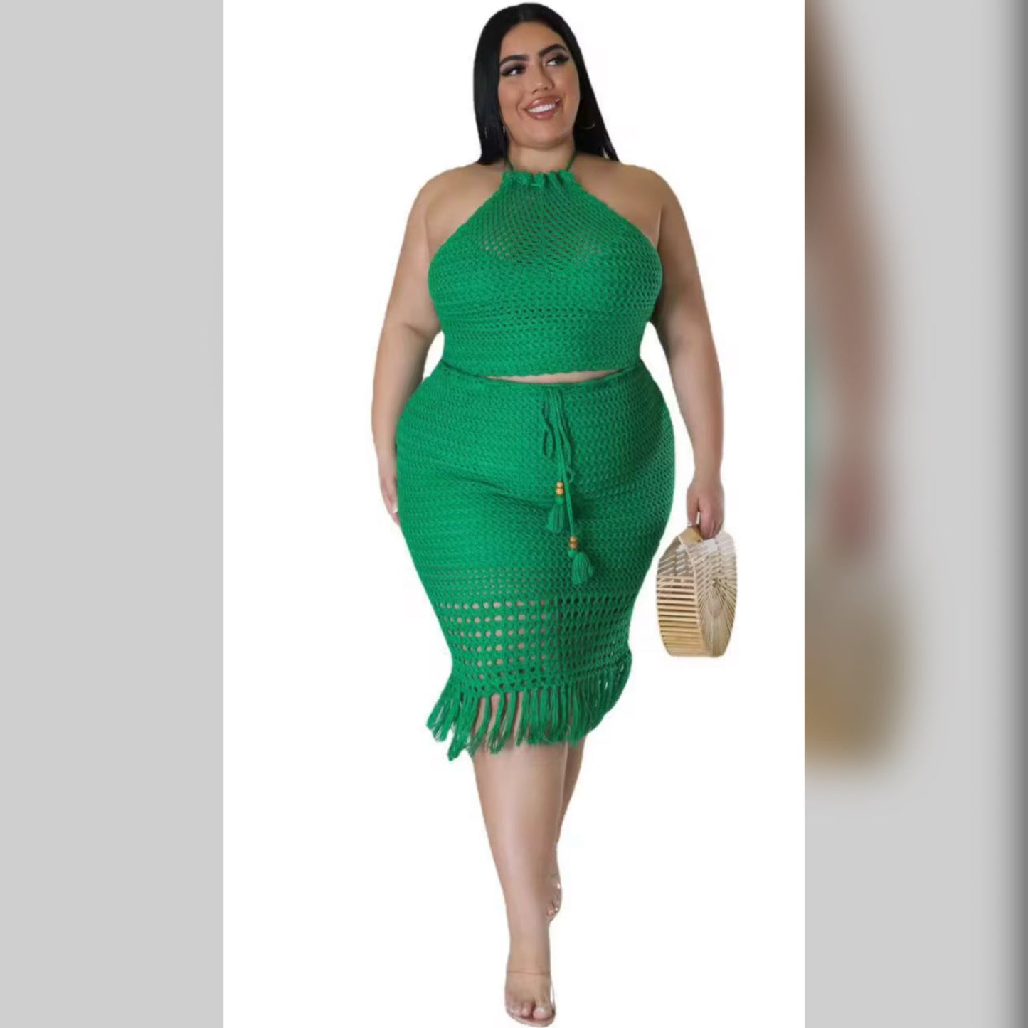 Green Goddess Crochet Skirt Set 🌿