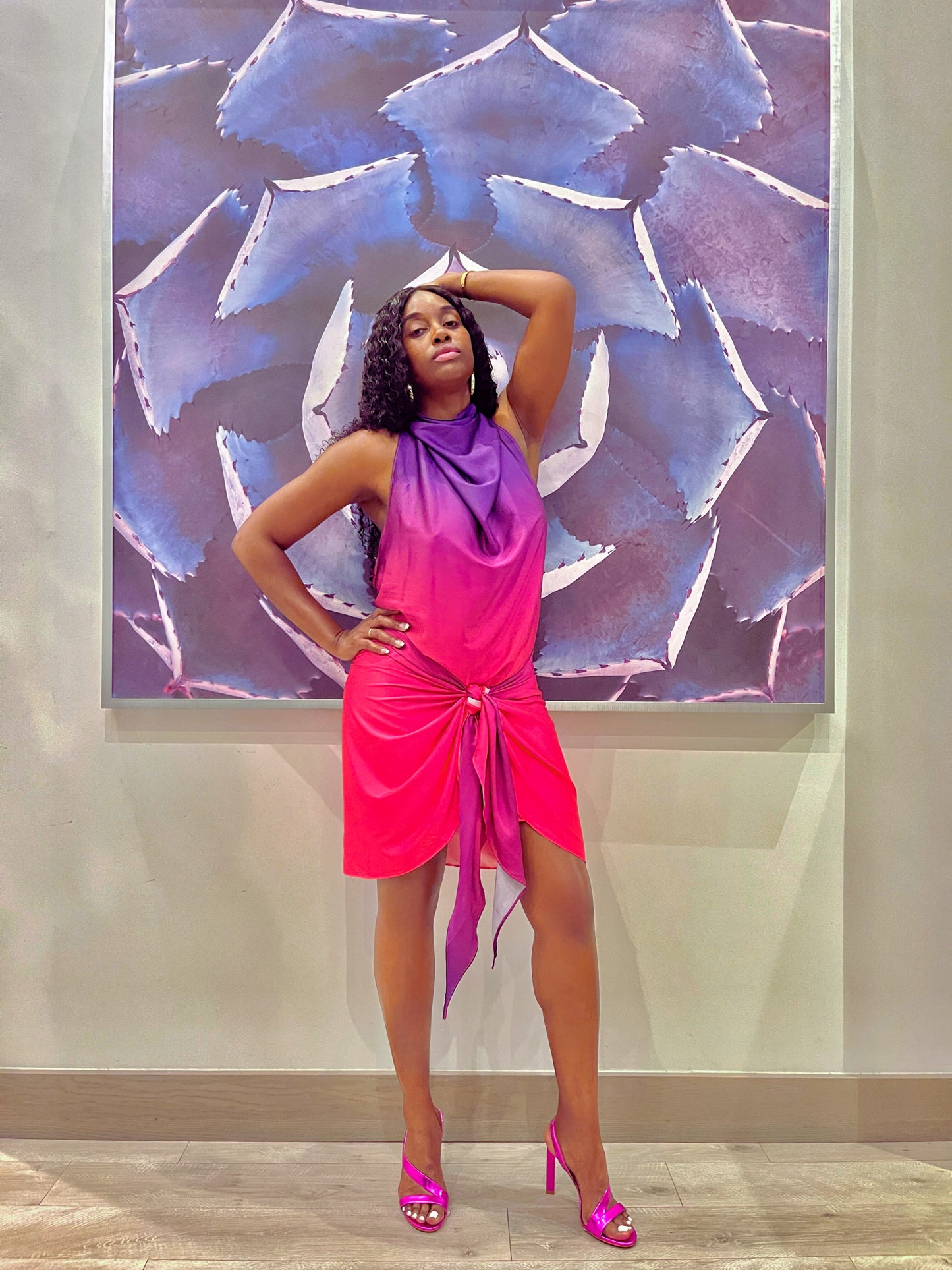 Gemstone Ombre Wrap Dress