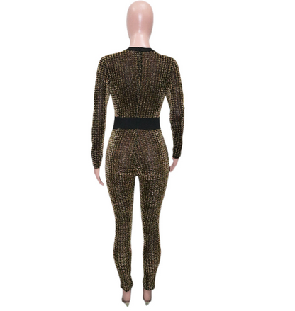 Sparkle Houndstooth Jumpsuit
