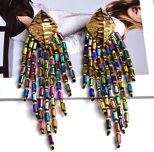 Mardi Gras Beaded Earrings