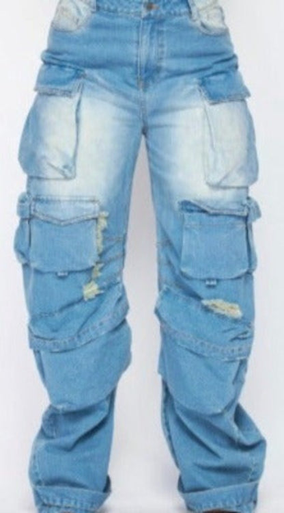 All the Smoke Oversized Cargo Jeans