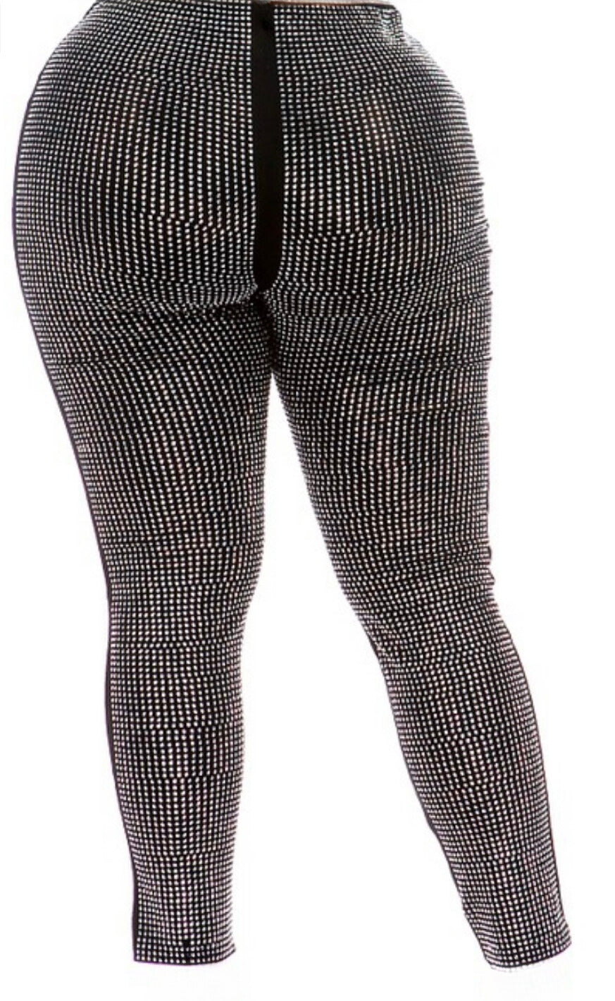 Icy Girl Rhinestone Leggings (Curvy)