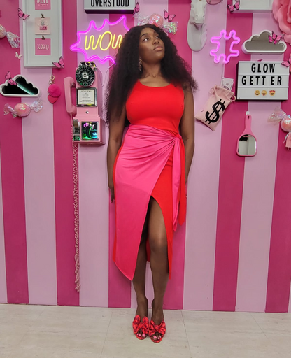 Sweetheart Two-tone Wrap Midi