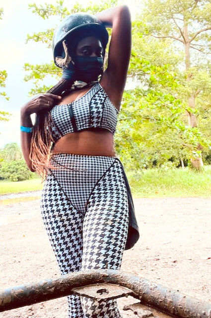 Houndstooth Crop Top and Tights set