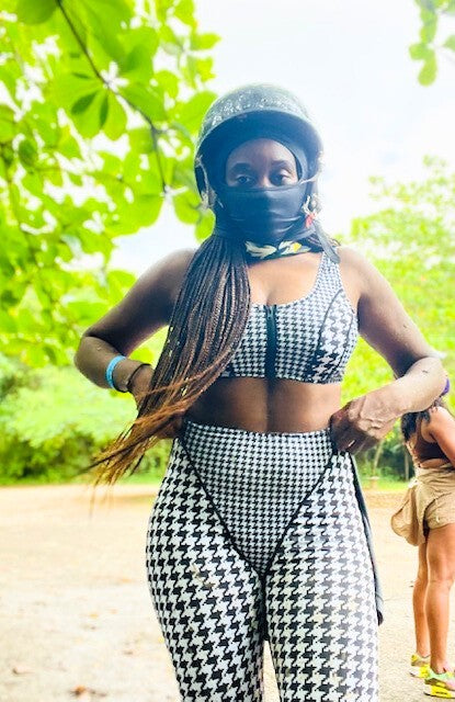 Houndstooth Crop Top and Tights set