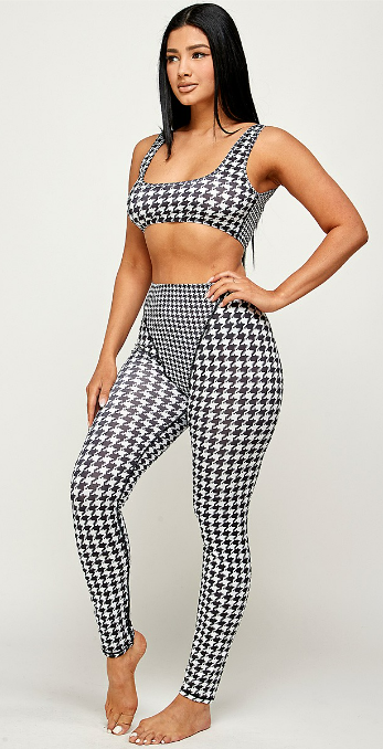 Houndstooth Crop Top and Tights set