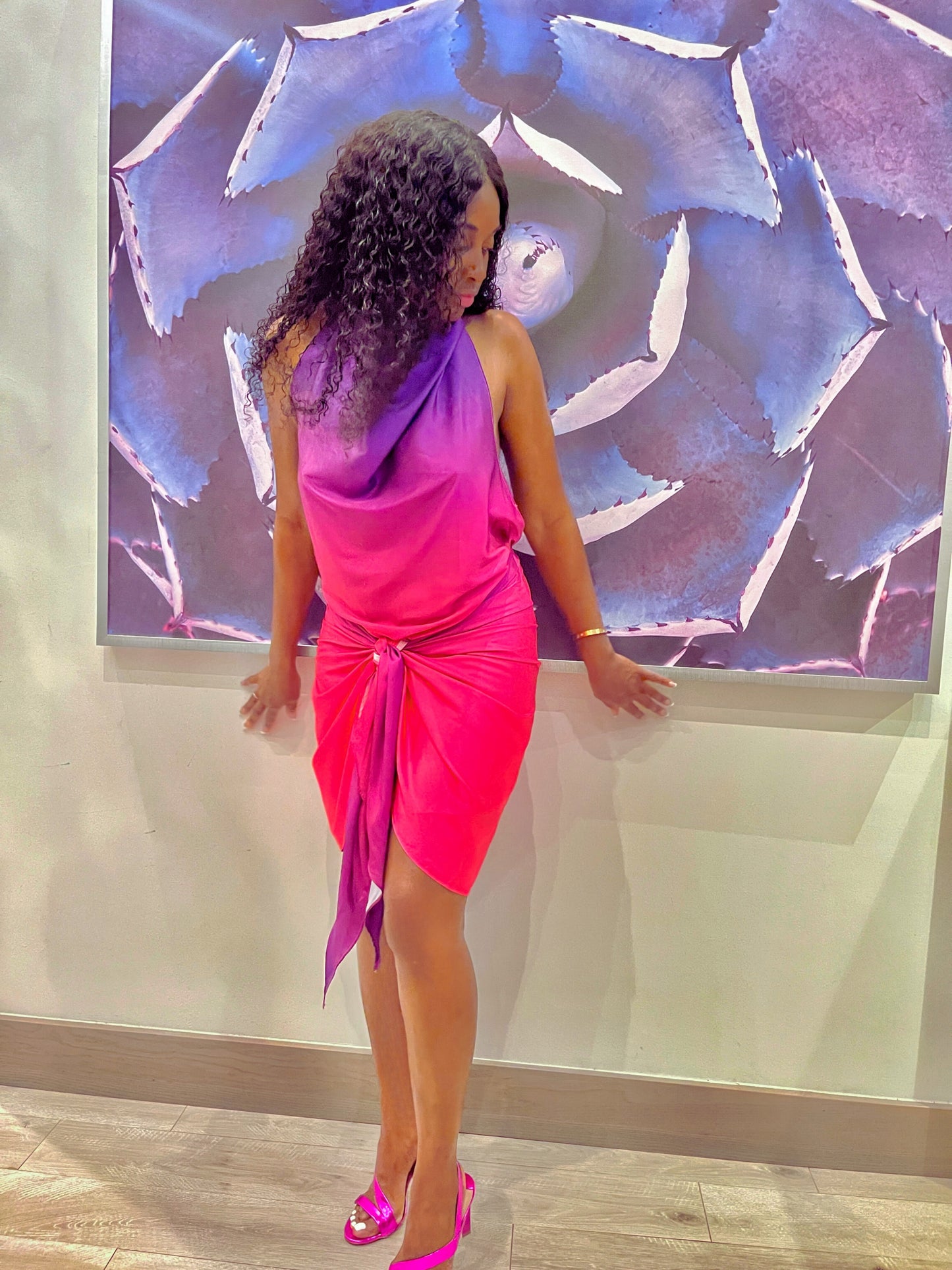 Gemstone Ombre Wrap Dress